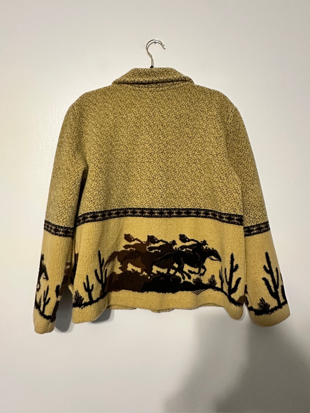 Vintage 90s Western Fleece County Clothing Horse Cowboy Jacket size Medium - Picture 5 of 5